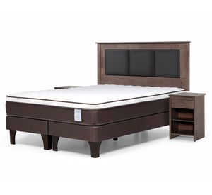 Cama europea king New Style 4 Plus base dividida + set Rachel grafito