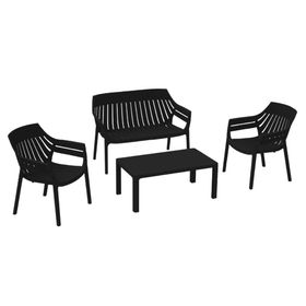 Juego terraza 4 personas Málaga negro