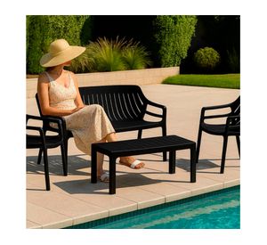 Juego terraza 4 personas Málaga negro