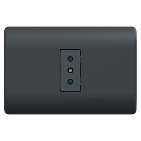 Placa Genesis armada toma corriente simple 10 A 2P+T black