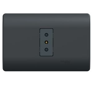 Placa Genesis armada toma corriente simple 10 A 2P+T black