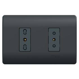 Placa Genesis armada toma corriente 10/16 A + toma 10 A black