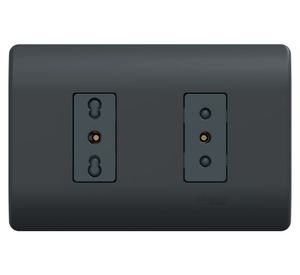 Placa Genesis armada toma corriente 10/16 A + toma 10 A black