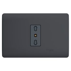 Placa Genesis armada toma corriente 10/16 A 2P+T black