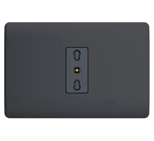 Placa Genesis armada toma corriente 10/16 A 2P+T black