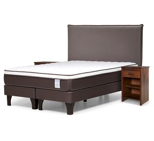 Cama europea 2 plazas New Style 4 Plus base dividida + set Maurice chocolate