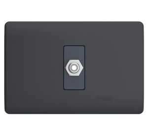 Placa Genesis armada con toma coaxial TV black