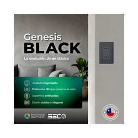 Placa Genesis armada dúplex 10 A 2P+T monoblock