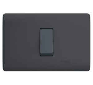 Placa Genesis armada con interruptor 9/12 16 A 250 V black