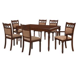 Comedor 4 sillas + 2 sitiales Mallorca café 160x100x76 cm