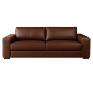 Sofá 3 cuerpos Trento cuero chocolate