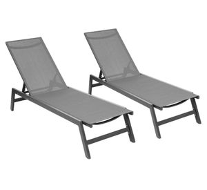 Reposera aluminio 2 un. gris