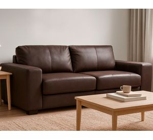 Sofá 3 cuerpos Trento cuero chocolate