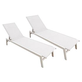 Reposera aluminio 2 un. blanco