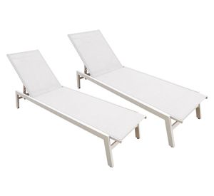 Reposera aluminio 2 un. blanco