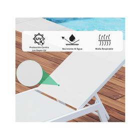 Reposera aluminio 2 un. blanco