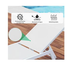 Reposera aluminio 2 un. blanco