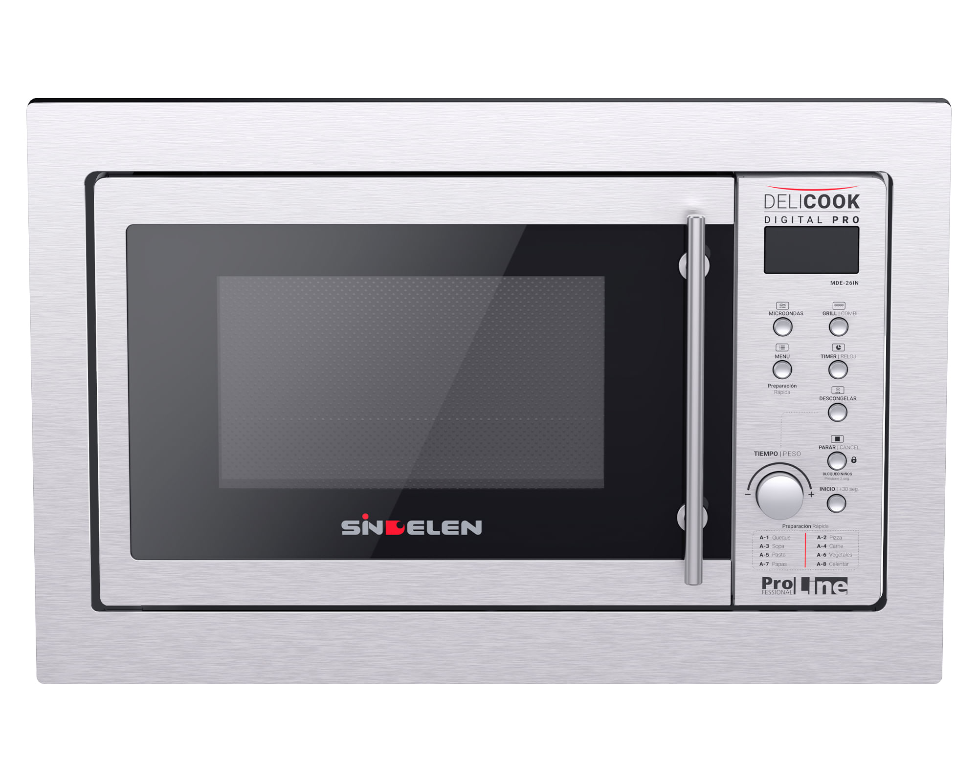 Sindelen Microondas empotrable MDE-26IN gris 26 lt