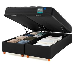 Cama baúl Black 2 plazas base dividida
