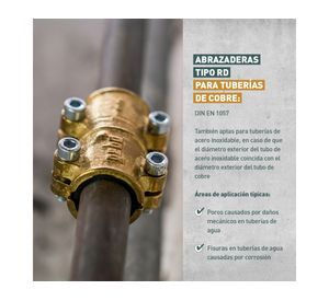 Abrazadera latón para cobre 16 mm 1/2''