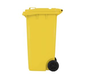 Basurero cuadrado amarillo 240 lt