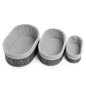 Canasto organizador Oval gris 3 Piezas