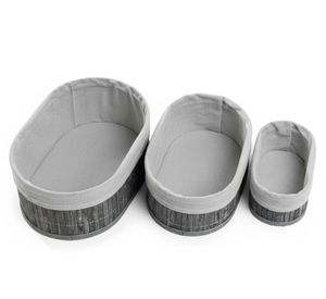 Canasto organizador Oval gris 3 Piezas