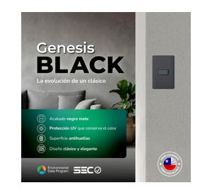 Placa Genesis armada interruptor 9/24 16 A 250 V black