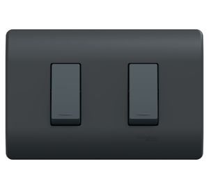 Placa Genesis armada interruptor 9/12 + 9/24 16 A 250 V black