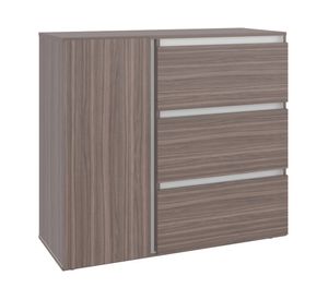 Cómoda Niza avellana/blanco 3 cajones 1 puerta