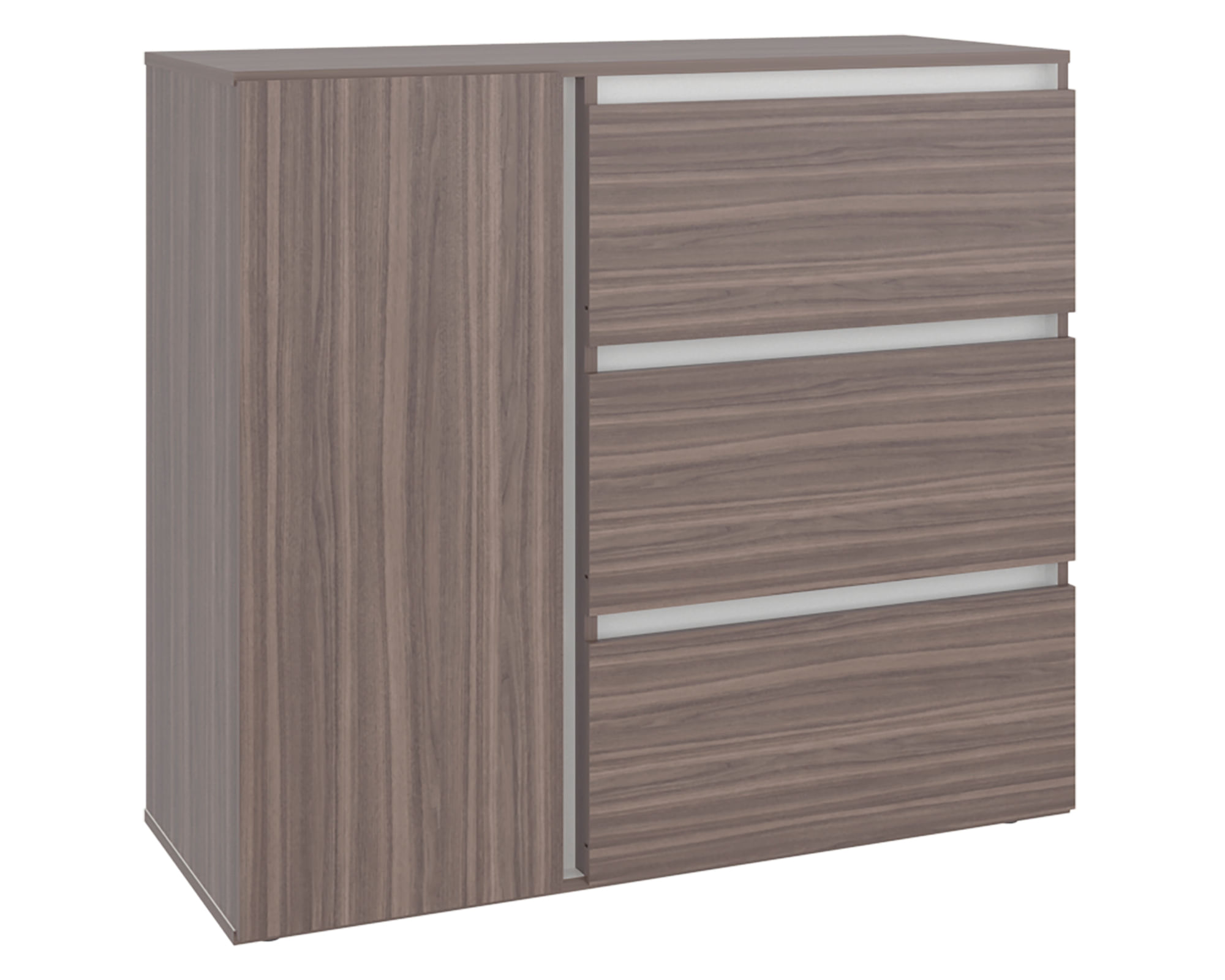 TuHome Cómoda Niza avellana/blanco 3 cajones 1 puerta