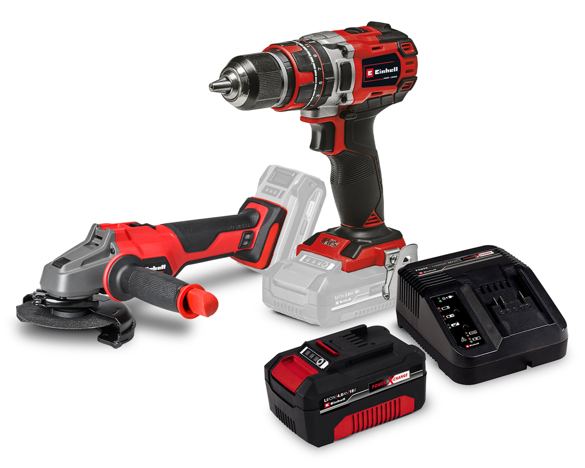 Taladro inalámbrico TP-CD 18/50 Li-i BL+ Esmeril Axxio 18/115 + batería 4.0 Ah 18 V + cargador Power-x-Charger 3 A a $156.990
