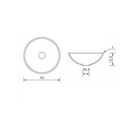 Lavamanos sobreponer 42 cm vidrio Vessanti