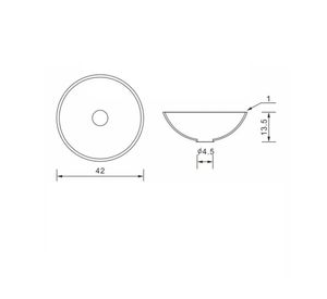 Lavamanos sobreponer 42 cm vidrio Vessanti