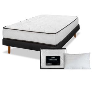 Cama europea 1.5 plazas New Simple + almohada + cubrecolchón