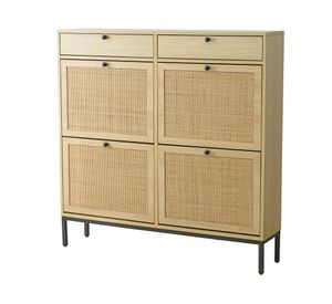 Zapatera 2 cajones 4 puertas basculantes Bali natural