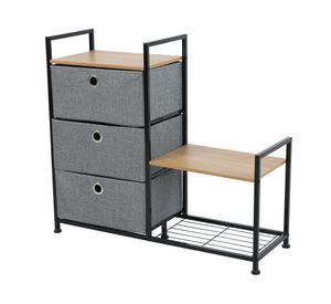 Cómoda Oporto en tela/Zap gris 3 cajones