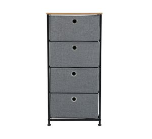 Cómoda Oporto en tela gris 4 cajones