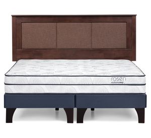 Cama europea Autonomy Sky king base dividida + respaldo Rachel