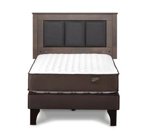 Cama europea Ergo T 1.5 plazas + respaldo Rachel gris