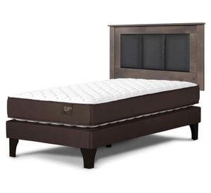 Cama europea Ergo T 1.5 plazas + respaldo Rachel gris