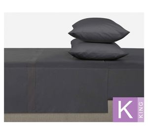 Juego sábanas king 180 hilos Lisa charcoal