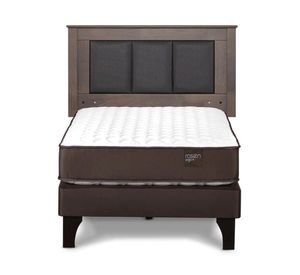 Cama europea Ergo T 1 plaza + respaldo Rachel gris