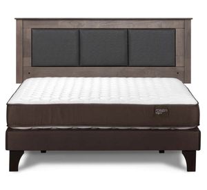 Cama europea Ergo T 2 plazas + respaldo Rachel gris