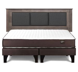 Cama europea Ergo T king base dividida + respaldo Rachel gris