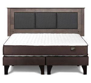 Cama europea Ergo T 2 plazas base dividida + respaldo Rachel gris