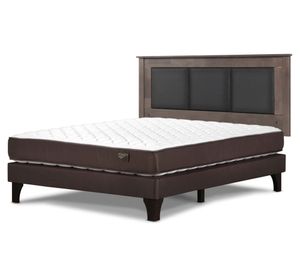 Cama europea Ergo T 2 plazas + respaldo Rachel gris