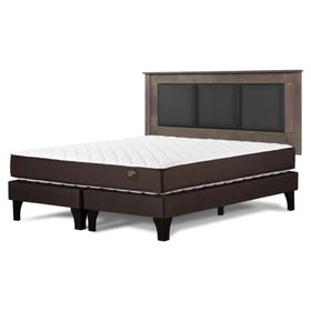Cama europea Ergo T king base dividida + respaldo Rachel gris