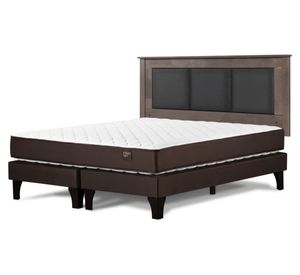 Cama europea Ergo T 2 plazas base dividida + respaldo Rachel gris