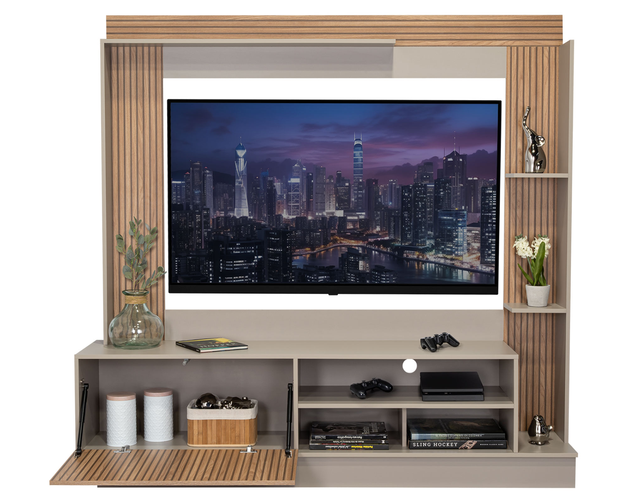 TuHome Estante TV 70" Doha taupe/miel
